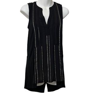 Anthropologie Deletta Black Sleeveless Top Size XS